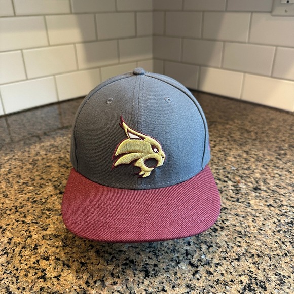 New Era Other - Texas State Hat New Era 59FIFTY Men's 7 1/2 Gray Maroon Fitted Bobcat